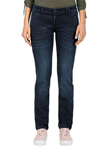 Timezone Damen NaliTZ Slim Jeans, Dark Blue Brushed Wash 3406, 27W / 32L