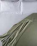 LENZUOLISSIMI - Bettlaken für Doppelbett, aus Satin-Baumwolle, Fadenzahl 300, 270 x 290 cm,, Salbeigrün