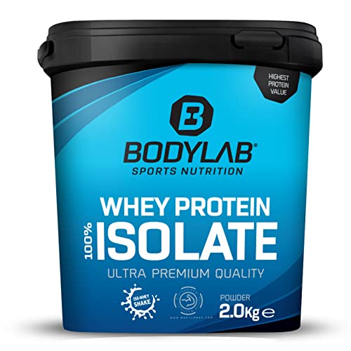 Whey Protein Isolate 2kg Cookies & Cream Bodylab24, Eiweißpulver aus Whey Isolat, Whey Protein-Pulver kann den Muskelaufbau unterstützen, konzentriertes Iso-Whey-Protein frei von Aspartam
