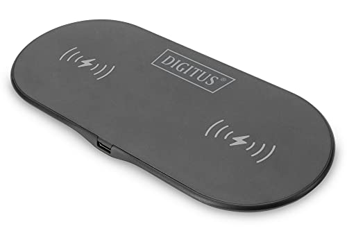 DIGITUS kabelloses 15W Duo-Power Ladepad mit USB-C Ladekabel 100cm lang