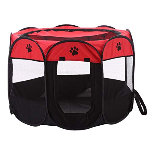 Tubayia Haustier Reise Tragetasche Faltbarer Transporttasche Transportbox für Hund Katze (Rot)