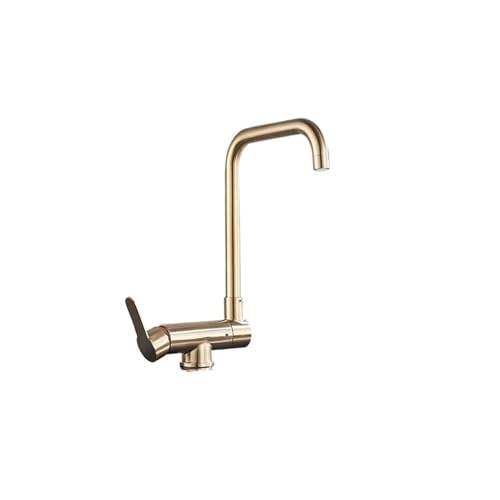 1PCS 360 Schwenkbar, Klappbar, Gebürstetes Nickel, Gold, Schwarz, Küchenarmatur, Edelstahl, bleifrei, Waschbecken-Wasserhahn, Mischbatterie (Color : Brushed Gold B)