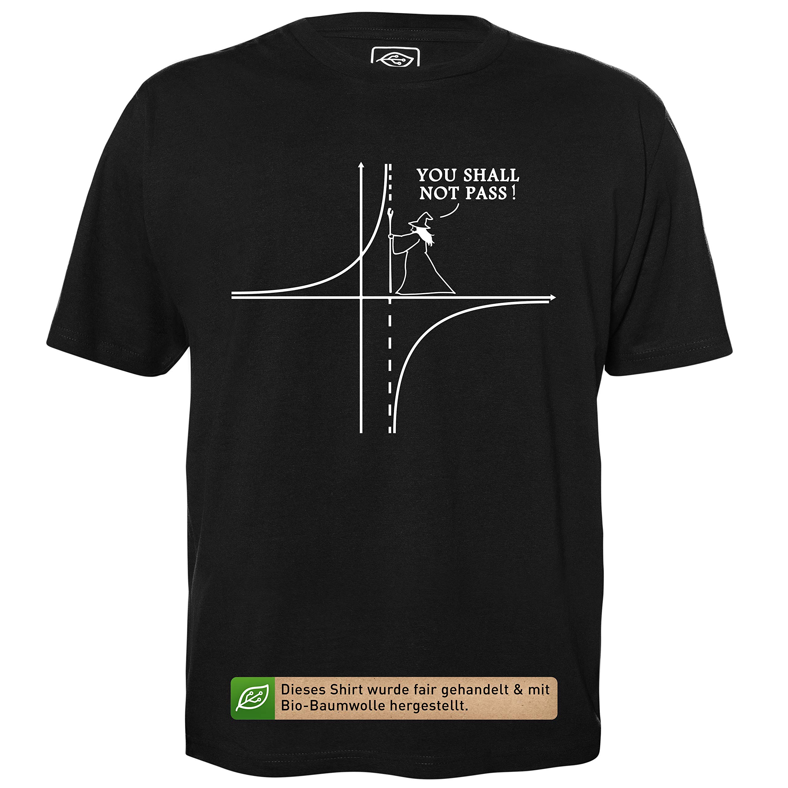 You Shall Not Pass Graph - Herren T-Shirt für Geeks mit Spruch Motiv aus Bio-Baumwolle Kurzarm Rundhals Ausschnitt, Größe XL