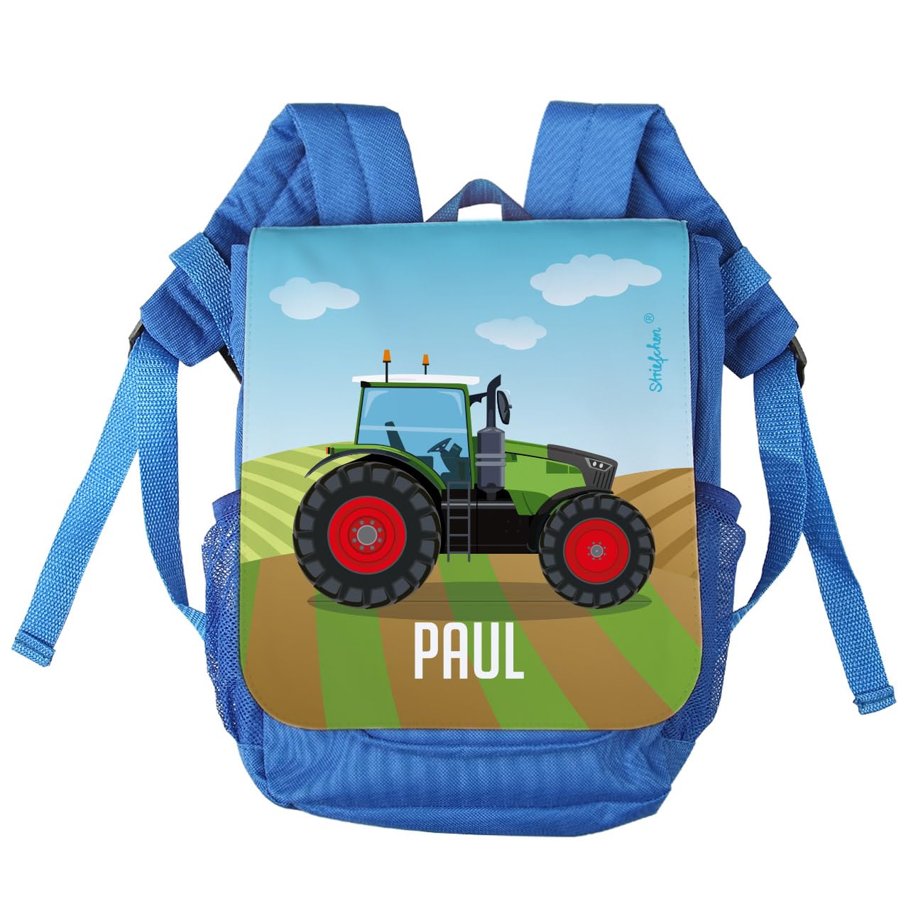 Striefchen® Rucksack für Kinder - Motiv: Traktor - mit Namen des Kindes