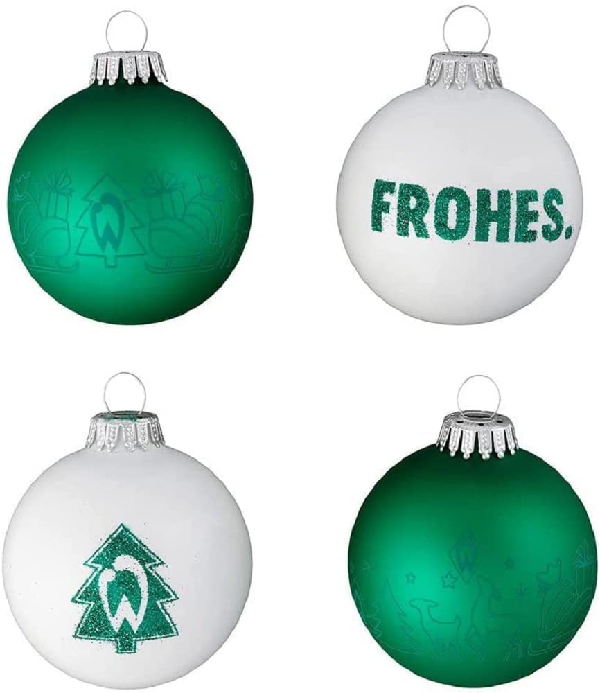 Werder Bremen Weihnachtskugeln, Christbaumschmuck 4er-Set 21-83025