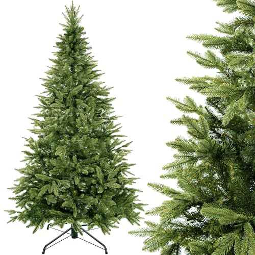 SPRINGOS Künstlicher Weihnachtsbaum Christbaum Fichte 200 cm inkl. Christbaumständer Material PE-PVC Spritzguss