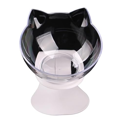 rutschfeste Doppel-Katzennapf for Haustiere, Wasser, Futter, Hundenäpfe, Haustiernapf mit Neigungsständer, Katzen-Feeder, Futternapf, Kätzchenbedarf (Color : Single Clear)