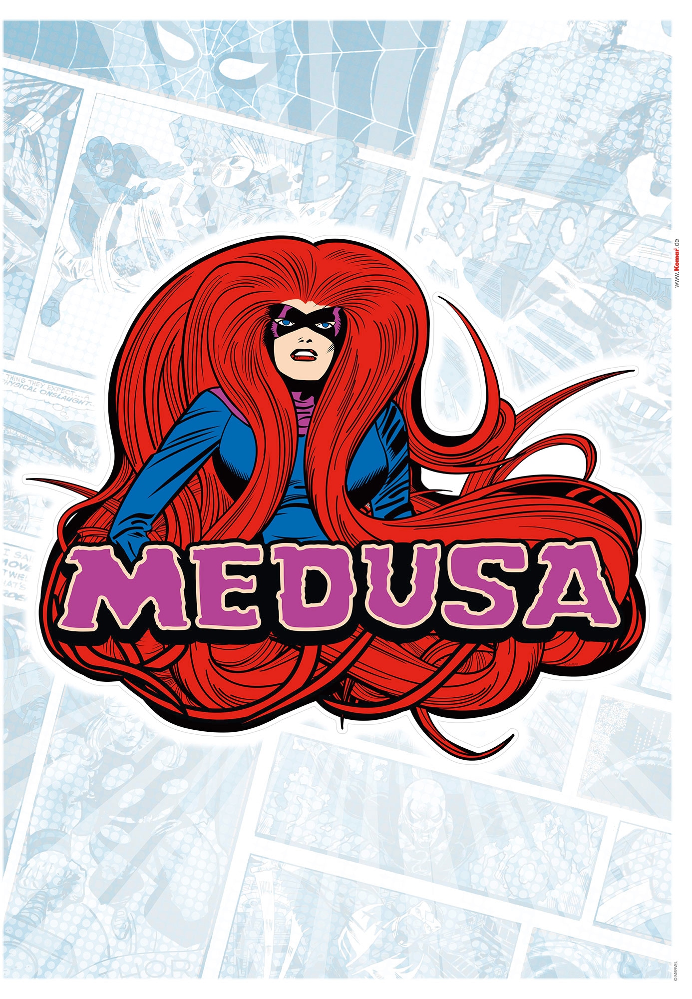 Komar Marvel Wandtattoo Medusa Comic Classic - 50 x 70 cm (Breite x Höhe) - 1 Teile - Deco-Sticker, Wandaufkleber, Wandsticker, Wanddeko, Kinderzimmer - 14081h
