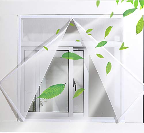 BASHI Weißes halbtransparentes Fenstergitter, einfache Installation, Fenstergitter mit selbstklebendem Klebeband, robustes und langlebiges PVC-Fensterschutzgitter