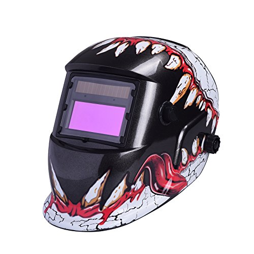 nuzamas solarbetrieben Schweißschutzschild Maske Schweißen Face Schutz für Arc Tig Mig Schleifen Plasma Schneiden mit verstellbarem Shade-Reihe DIN4/9–13 UV/IV Schutz DIN16
