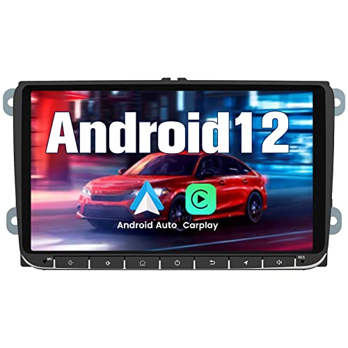 AWESAFE Radio für VW Seat Skoda 9 Zoll Android 12 Autoradio mit Navi CarPlay WiFi Bluetooth Lenkradsteuerung