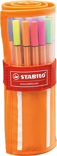 Fineliner - STABILO point 88 - 30er Rollerset - mit 30 verschiedenen Farben inklusive 5 Neonfarben