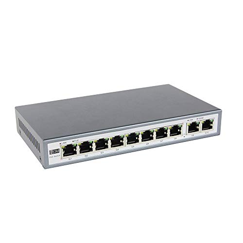 INSTAR IN-PoE 8200 PoE Switch - Gigabit - 10/100/1000 Mbit/s - Power Over Ethernet - 8X PoE Ports + 2X Uplink - IEEE 802.3af und 802.3at - max. 250 Watt - 30 Watt pro Port