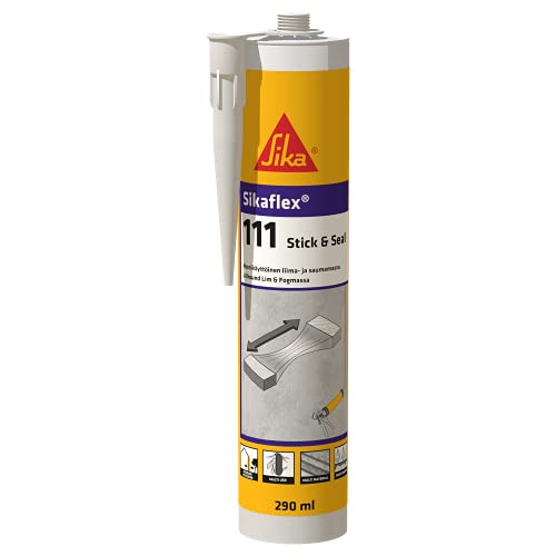 Sika Stick&Seal, Flexibler Allround-Klebstoff und Mörtel mit sehr guter Haftung auf den meisten verwendeten Baustoffen, Weiß, 290 ml