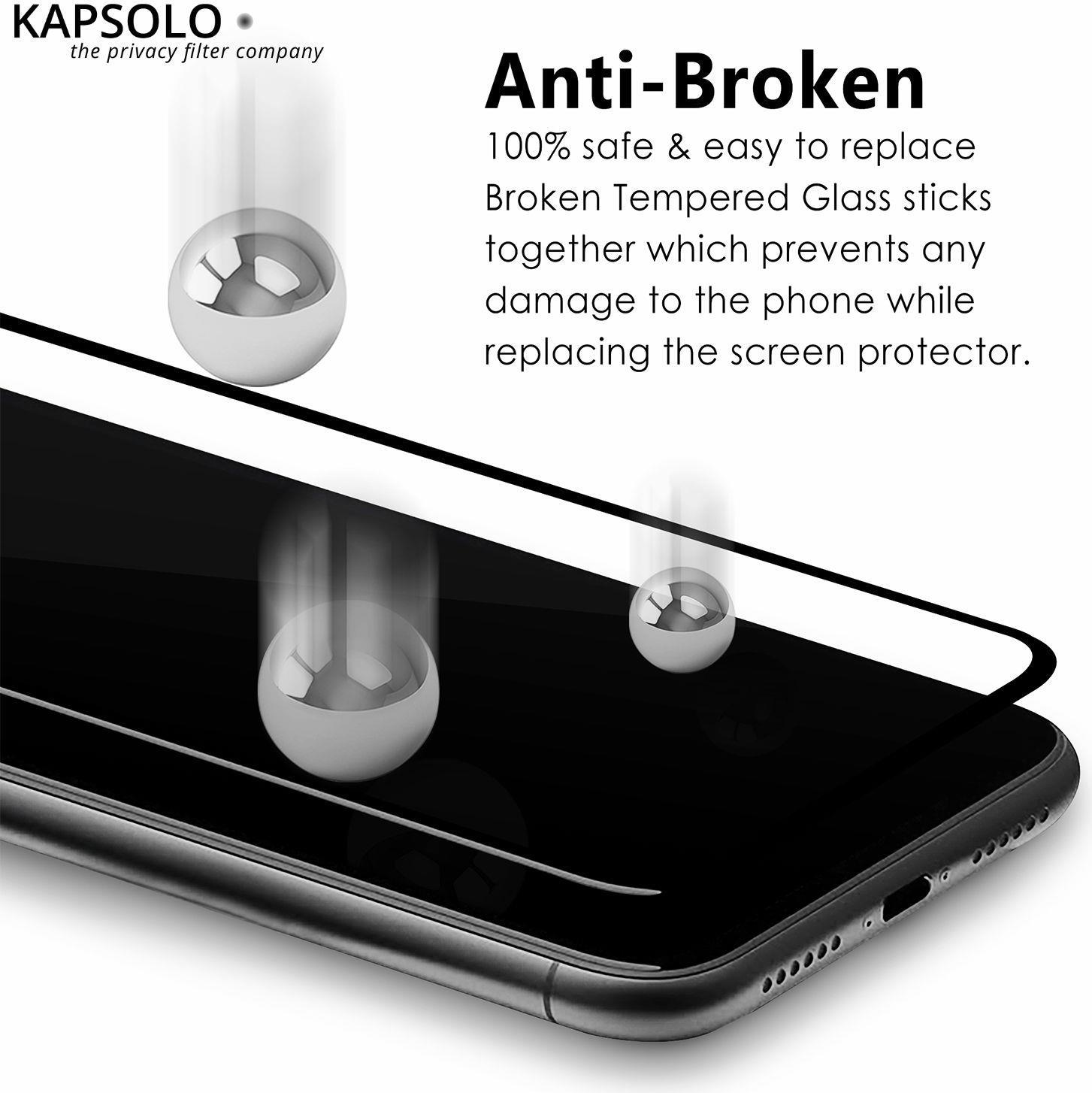 KAPSOLO Displayschutzglas - vollflächiges Displayschutz mit abgerundete Kanten - Temperglas - 3D schutzglas für Apple iPhone 11 Pro / XS / X (KAP30198)