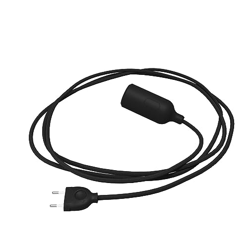 creative cables - Snake Leuchte aus Silikon mit Schalter und Stecker - Ohne Glühbirne, Schwarz