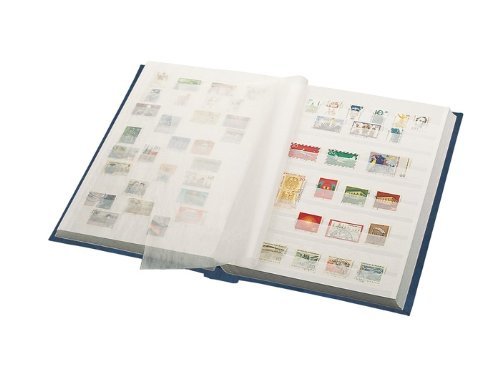 Lindner 1162S Einsteckbuch - Einsteckbücher mit 60 weissen Kartonseiten mit 10 Pergaminstreifen - Einband wattiert - Weinrot / Rot