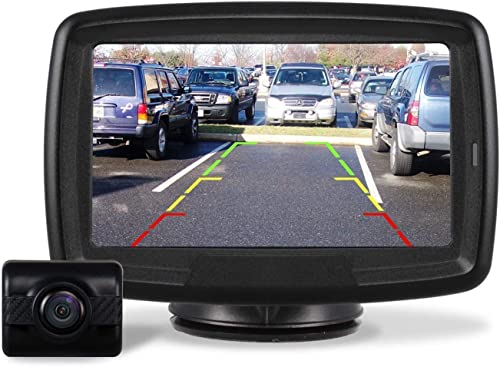 AUTO-VOX Rückfahrkamera Drahtlos Set mit 4.3" Zoll/11 cm LCD Monitor, Wireless Einparkhilfe 12V-24V mit IP68 wasserdichte Digital Rückfahrkamera mit Gute Nachtsicht (TD2)