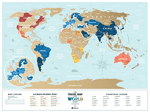 1DEA.me Weltkarte zum Kratzen, Reisen, Urlaub für die Welt