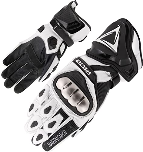 ORINA Specter High End Racing Gloves with Real Titanium Schutzhandschuhe, Erwachsene, Unisex, Weiß/Schwarz (Mehrfarbig), 8