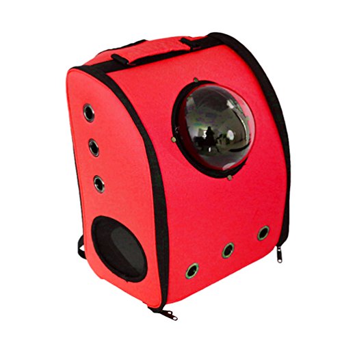 LvRao Rucksäcke Hundeflugtasche für Katzen, Hunde Transportbox Atmungsaktiv Transporttasche Haustiertragetasche (Rot, 32 * 22 * 40cm)