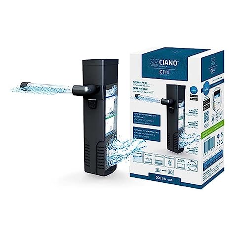 Ciano CF40 Aquarium-Innenfilter – Durchfluss von 200 l/h. Geeignet für Aquarien zwischen 10 und 40 l.