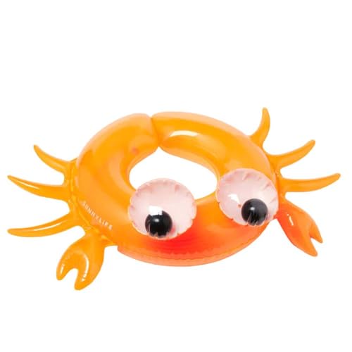 Sunnylife - Aufblasbares Schwimmrad für Kinder Kiddy - Sonny the Sea Creature, Neon Orange 78 cm