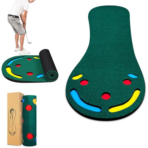 UIHECTA Golf Putting Green Set, Putt Green Teppich FüR Den Innen Und AußEnbereich, Par 3 Putting Matte, Golf üBungsmatte, Golf Putting Matte, Zum Golf Putting Training,004