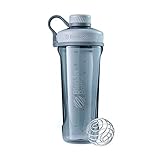 BlenderBottle Radian Tritan Trinkflasche mit BlenderBall, geeignet als Eiweiß Shaker, Protein Shaker, Wasserflasche, BPA frei, skaliert bis 700 ml, Fassungsvermögen 940 ml, grau