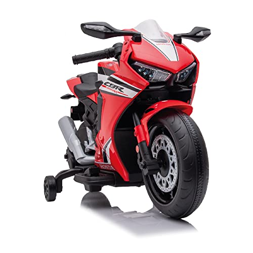 Sport1 Elektromotorräder für Kinder Replik Honda CBR 1000RR, 12 Volt, Geschwindigkeit 4 km/h, Maße 90 x 44 x 52 cm, für Kinder bis 30 kg, wiederaufladbar, mit Ladegerät, rot, 100050331