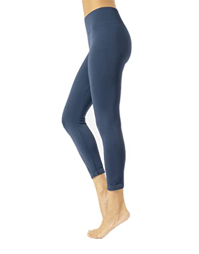 CALZITALY Nathlose Legging für Damen, Sport Leggins, Yoga- und Fitnesshose, Jogging-und Sporthose, Made in Italy (Jeansblau, L)