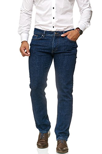 BARBONS Herren Jeans - Bügelleicht - Regular-Fit Stretch - Business Freizeit - Hochwertige Jeans-Hose Blau 40W / 32L