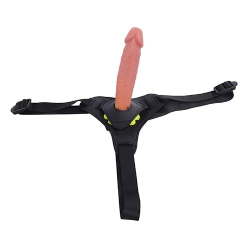 Tragbares Silikon-Spielzeug mit verstellbarem trägerlosem Gürtel für Frauen, Paare, fühlt sich echt an, wasserdicht, weicher Zauberstab, Modell BN648 (Fleisch)
