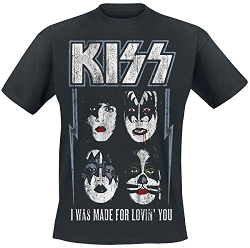 Kiss I was Made for Lovin' You Männer T-Shirt schwarz 4XL 100% Baumwolle Band-Merch, Bands