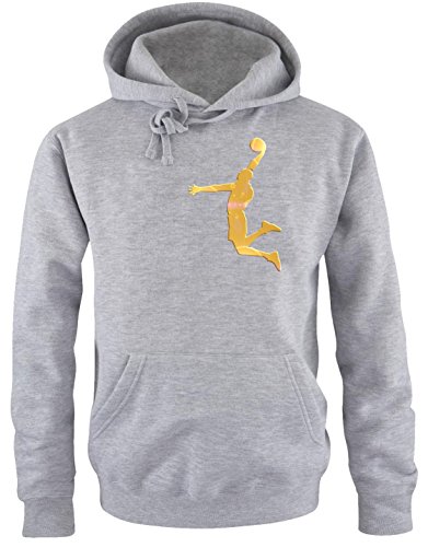 DUNK Basketball Slam Dunkin Kinder Sweatshirt mit Kapuze HOODIE gray-gold, Gr.164cm