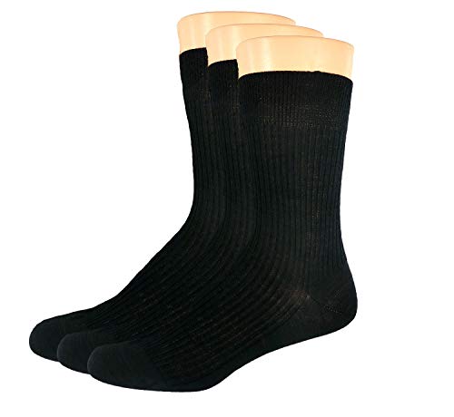 Socken für Damen & Herren, 1 oder 3 Paar Schafwollsocken 100% Wolle aus reiner Schurwolle, warm, atmungsaktiv, grau, schwarz, natur, Farben alle:Dreierpack schwarz, Größe:47/48