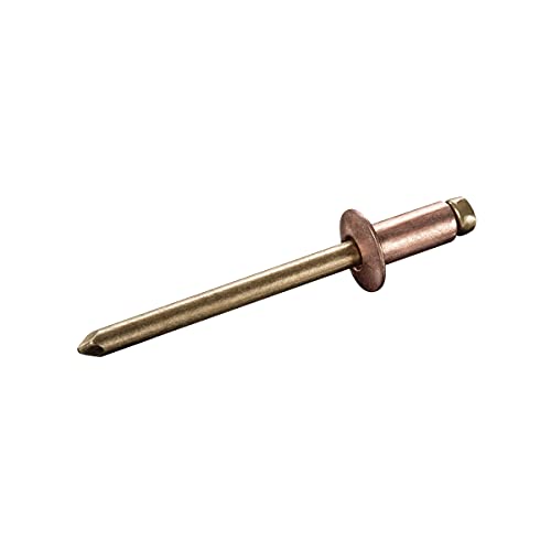 GOEBEL® - 1000 x Blindnieten Kupfer Legierung/Bronze (Ø x L) 4,0 x 12,0 mm mit Flachkopf ISO16582 - Flachkopf Niete - Popniete - STANDARD