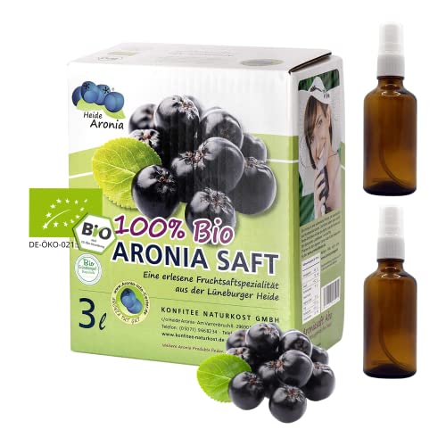 Bio Aronia Muttersaft 3 Liter inklusive 2 Sprühflaschen zum Benetzen der Mundschleimhaut