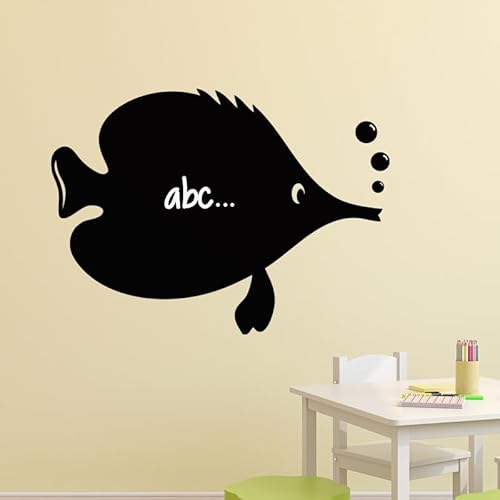 Aufkleber für Tafel, selbstklebend, abwischbar, Karikatur Fisch, 100 x 140 cm