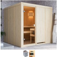 welltime Sauna "Omari", 9-kW-Ofen mit int. Steuerung