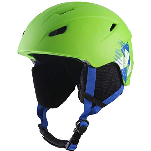 TECNOPRO Kinder Pulse HS-016 Skihelm, Green/Black/Blue, XS