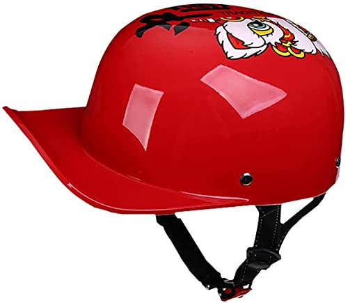 Moped Motorradhelm Brain-Cap · Retro Motorrad Halbhelme Herren Halbschale Jet-Helm Scooter-Helm Mofa-Helm Vintage Offenem Helm für Chopper BikerHelm,DOT/ECE Zertifizierter
