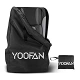 YOOFAN Gate Check Reisetasche mit Rucksack Schulterriemen für Kinderwagen, Autokindersitze, Rollstühle, Wasserabweisend - gut für Flugzeug und Aufbewahrung (Schwarz)