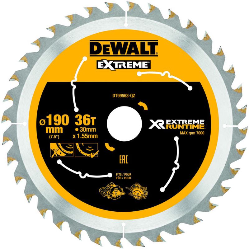 DeWalt XR Extreme Runtime Kreissaegeblatt Handkr. 190/30mm 36WZ/FZ - DT99563-QZ
