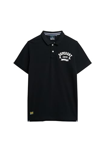 Superdry, Poloshirt Vintage Superstate Polo in schwarz, Shirts für Herren