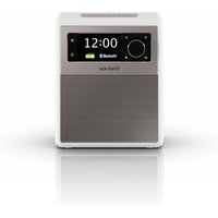 sonoro Easy Radio mit Bluetooth und DAB Plus (tragbar, UKW/FM, Wecker, Sleep-Timer, Nachtlicht, Akku/Batterie/Netzbetrieb) Design Digitalradio in Weiß