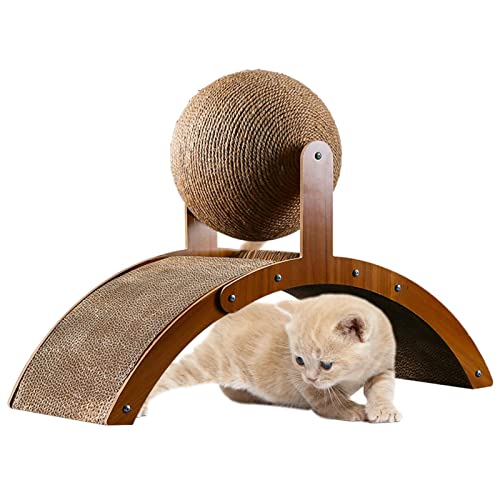 Katzenkratzer Karton | Arch Vertical Cardboard Kitten Scratcher,Katzen-Kratzball Kratzspielzeug mit Ball für Katzen & Kätzchen & Hunde & Welpen, interaktives Kratztier-Haustier Ximan