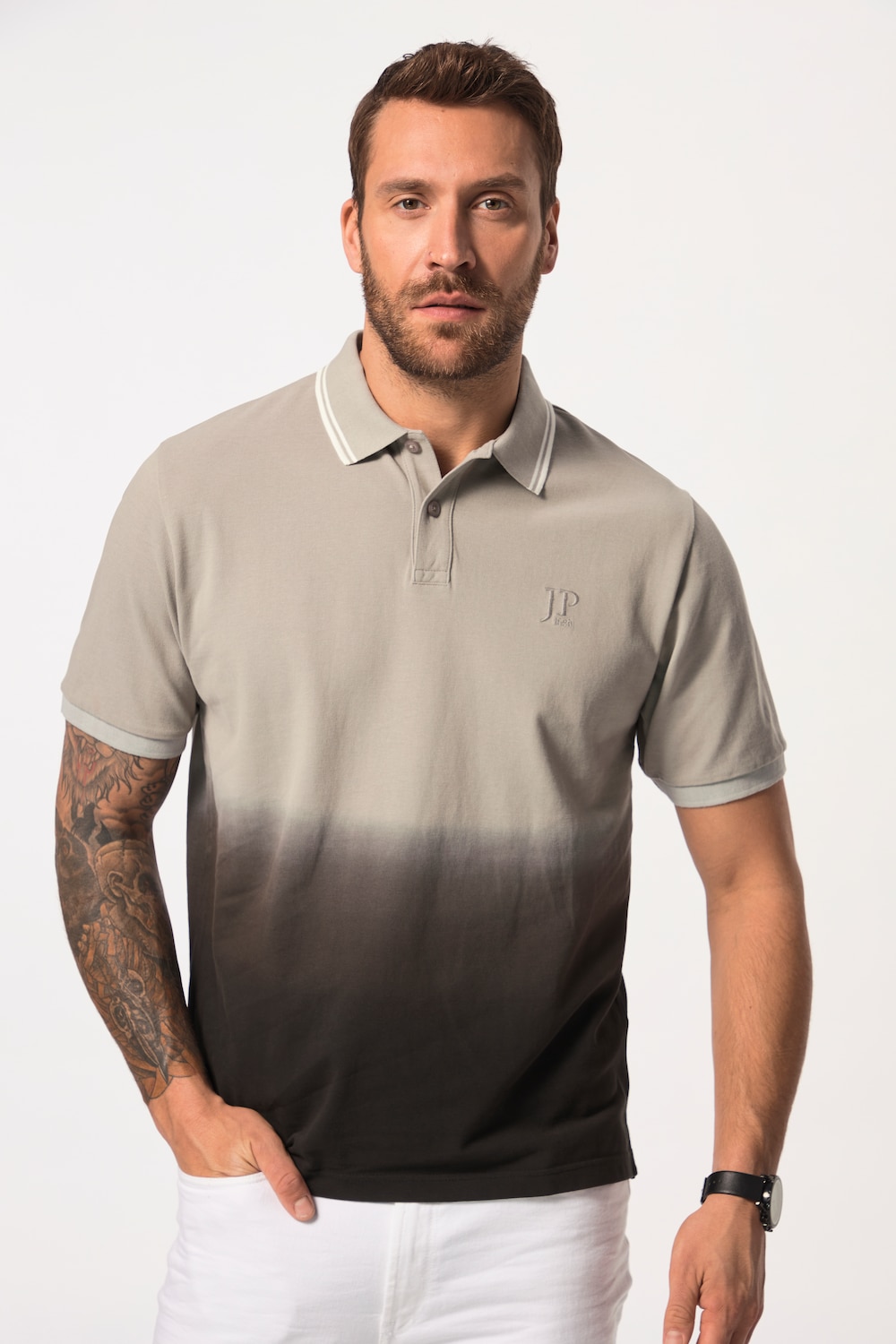 Große Größen JP1880 Polo-Shirt, Herren, grau, Größe: XL, Baumwolle, JP1880