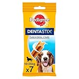 Pedigree DentaStix Daily Oral Care Zahnpflegesnack für mittelgroße Hunde – Hundeleckerli mit Huhn- & Rindgeschmack für jeden Tag – 70 Sticks (10 x 7 Stück)
