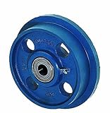 Spurkranzräder aus Grauguss, Rollen ø 125mm SPK/125 beidseitig kugelgelagert, blau lackiert, Flange wheels